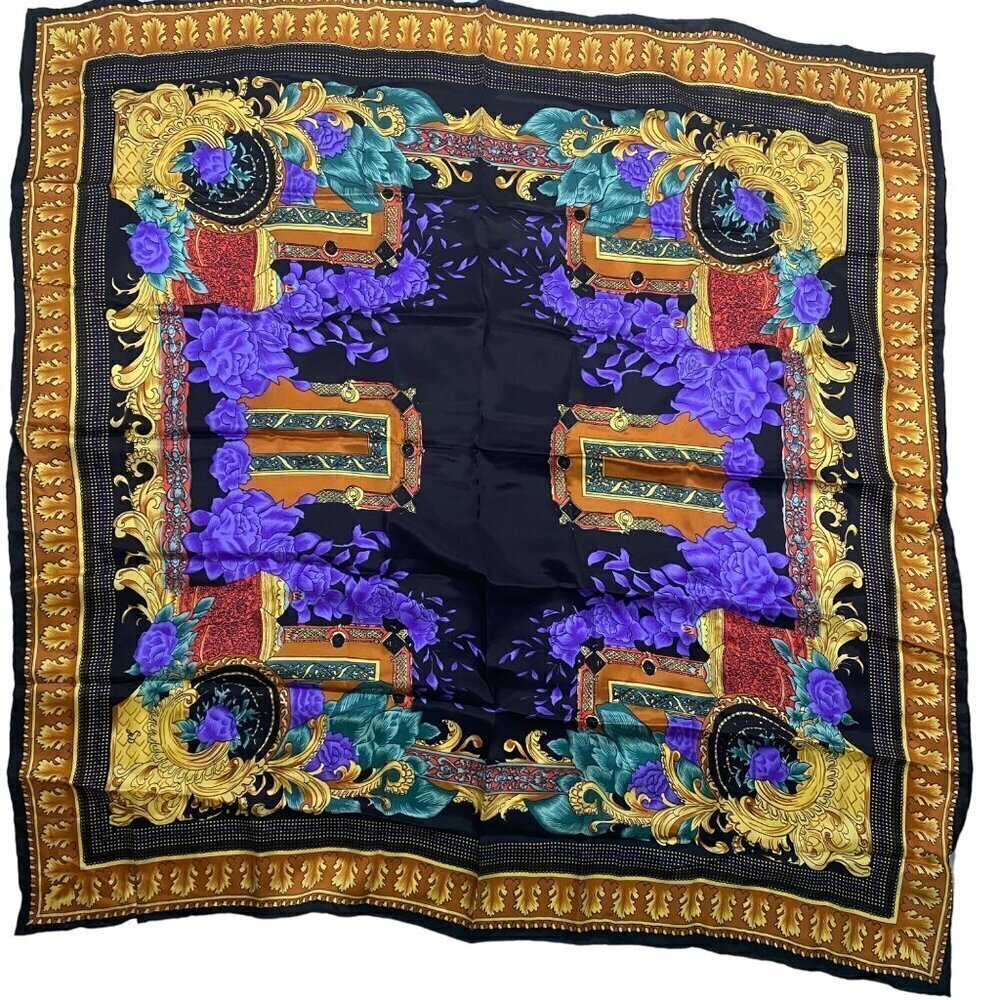 Huali 100% silk scarf large chinese vibrant colors